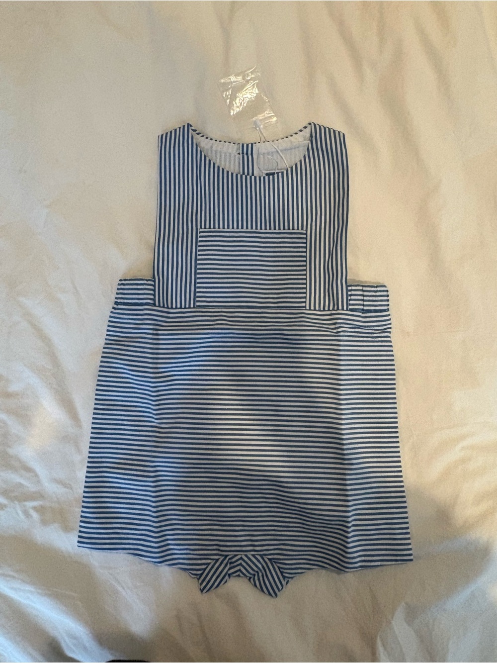Jacadi Blue and White Striped Summer Romper